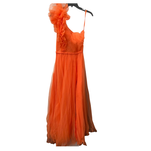 VIP Orange One Shoulder Prom Dress Size 6 - Evening Gown