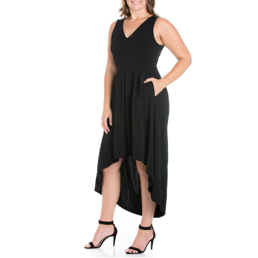 24 Seven Plus Black High Low Dress - Plus Size Party Dress - Image 3