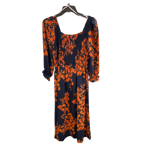 Nanette Lepore Floral Midi Dress Navy Orange Size 10 - Women's Dress - Image 2