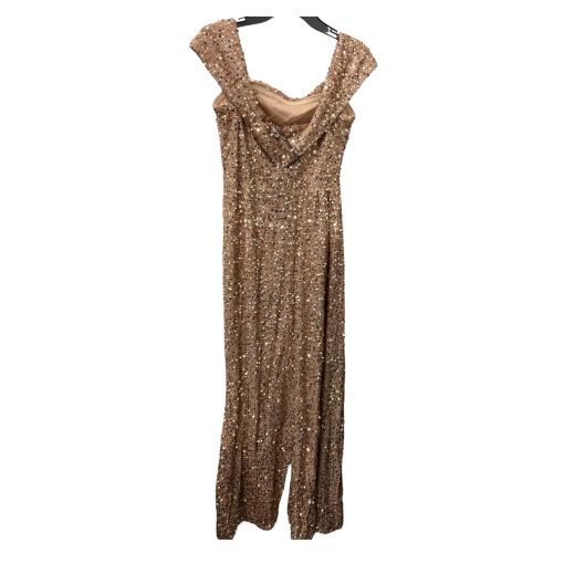 Miss ORD Champagne Sequin Gown - Size L - Formal Dress - Image 2