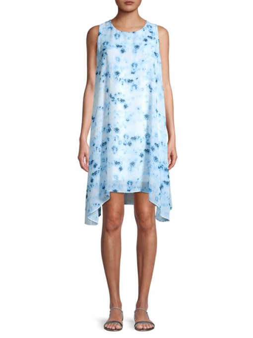 Donna Karan Blue Tie Dye Shift Dress - Size S - Women's Dresses