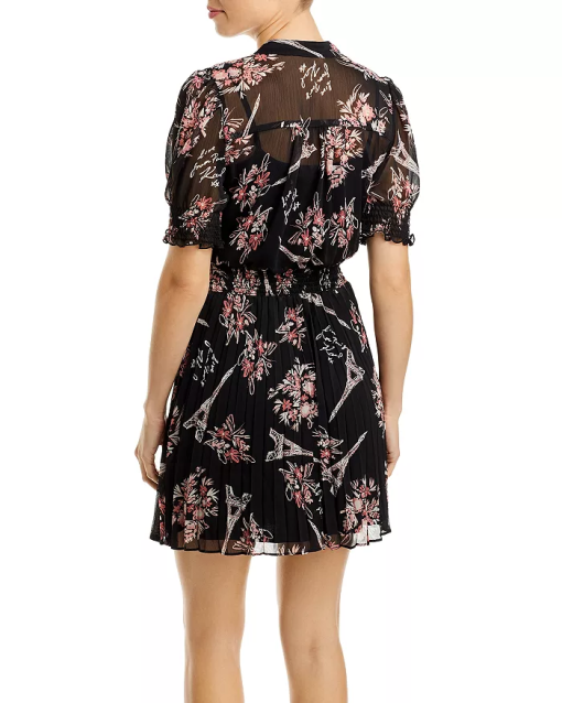 Karl Lagerfeld Black Floral Mini Dress Size 12 - Women's Dresses - Image 2