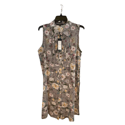 MAXSPORT Floral Sleeveless Dress Gray Size L - Women's Dresses