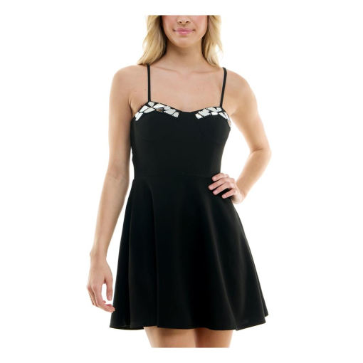 Speechless Black Lace Trim Mini Dress - Size 7 - Party Dress