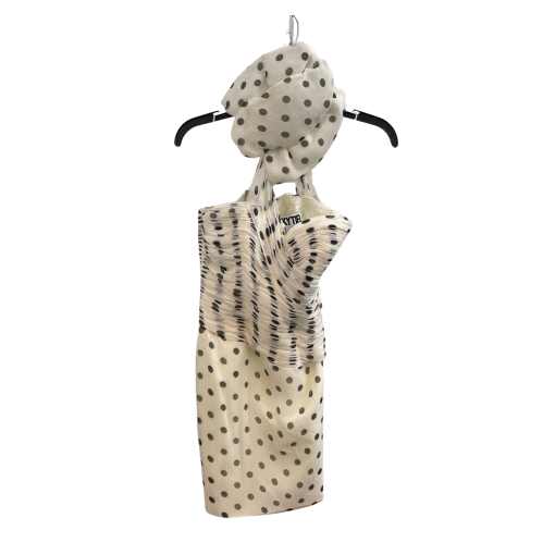 VICKYTIEL Polka Dot Dress Ivory Size 0 Cocktail Dress