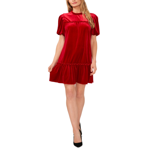 CeCe Red Velvet Mini Dress - Size M - Party Dress