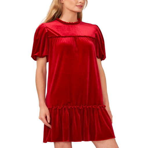 CeCe Red Velvet Mini Dress - Size M - Party Dress - Image 3