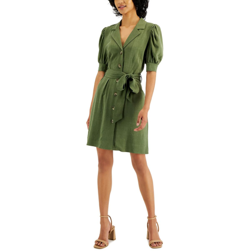 Kit & Sky Olive Green Mini Dress - Size M - Women's Dresses