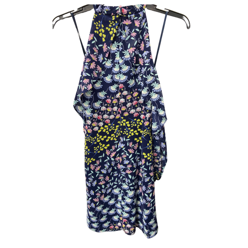 Nanette Lepore Navy Floral Halter Dress Size 4 - Cocktail Dress - Image 2