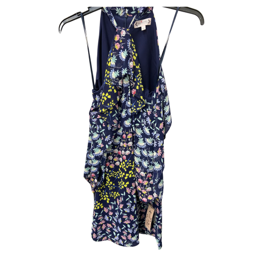 Nanette Lepore Navy Floral Halter Dress Size 4 - Cocktail Dress