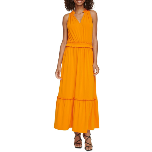 Karl Lagerfeld Orange Maxi Dress - Size L - Summer Dress