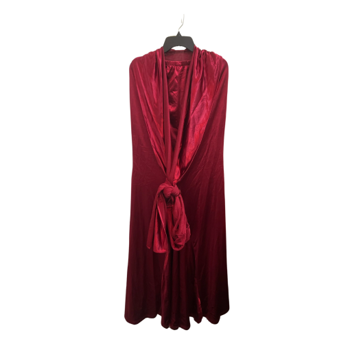 Miss Ord Red Velvet Maxi Dress - Size L - Formal Wear