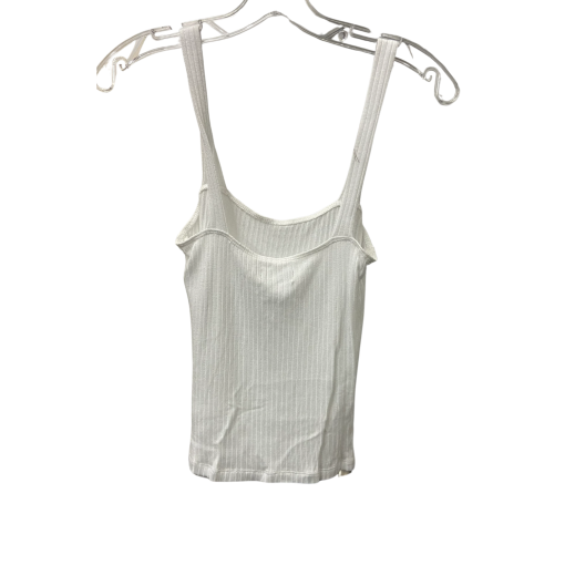 Caara White Ribbed Tank Top - Size S - Women's Tops