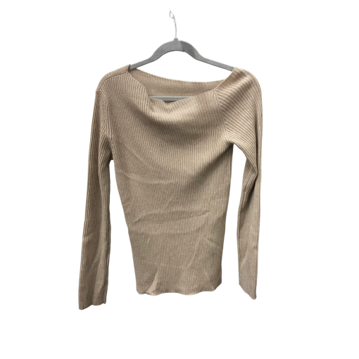 State Cashmere Taupe Ribbed Sweater - Size M - Women's Top