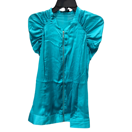 BCBG Maxazria Teal Satin Blouse - Size Small - Women's Top