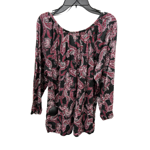 Michael Kors Paisley Blouse Black Red S Women's Top Shirt - Image 2