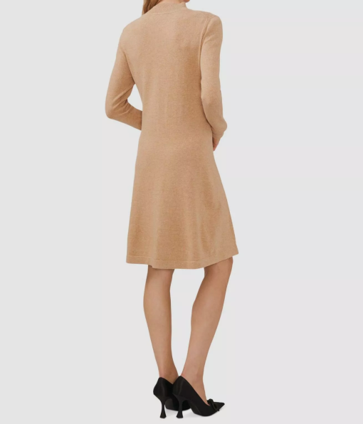 CeCe Latte Knit Dress - XL - Women's Sweater Dress - Midi - Image 2