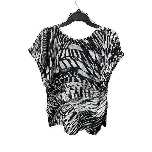 DKNY Zebra Print Top Black White XL Women's Blouse Shirt - Image 2