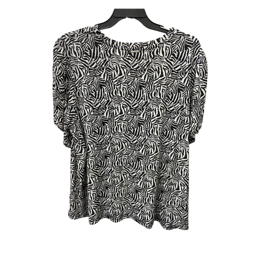 Michael Kors Zebra Print Top 3X Black & White Blouse - Image 2