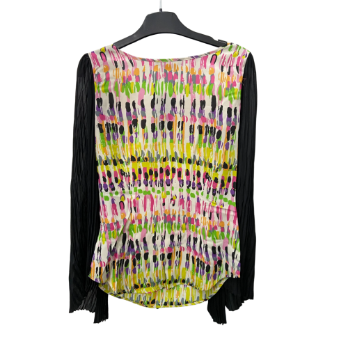 BCBG Maxazria Blouse M Multi-Color Pleated Sleeve Top - Image 2