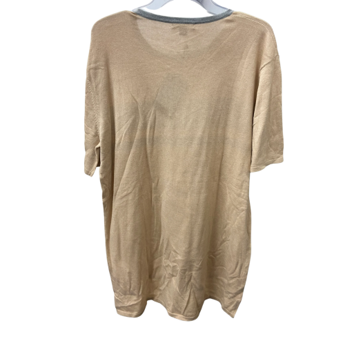 State Cashmere XL Beige Striped Knit Top - Women's Sweater - Image 2