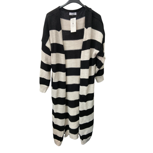 The Collection Black & White Striped Cardigan - Size S - Sweater