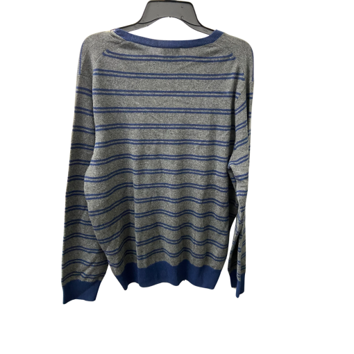 State Fusio XXL Gray Blue Striped Sweater - Men's Knitwear - Image 2