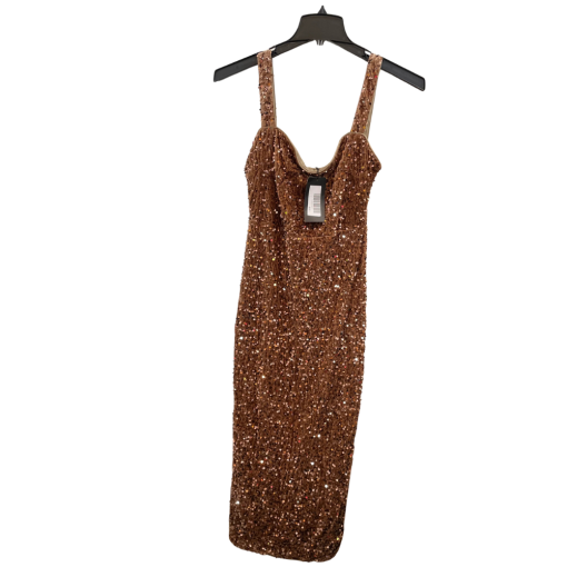 Miss ord Bronze Sequin Midi Dress - Size L - Cocktail Dress