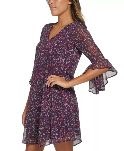 Calvin Klein Purple Floral Mini Dress Size 2 - Women's Dresses - Image 3