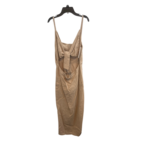 CAARA Beige Linen Midi Dress - Size L - Summer Dress