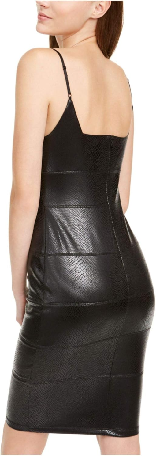 Bebe Black Snake Embossed Bodycon Dress - Size S - Party Dress - Image 2