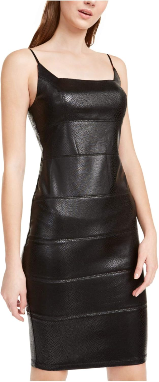 Bebe Black Snake Embossed Bodycon Dress - Size S - Party Dress