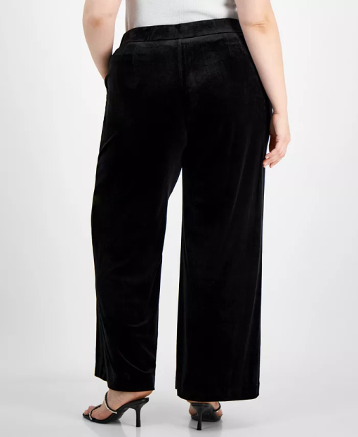 Tahari Asl Plus Black Velvet Wide Leg Pants - Size 16W - Women's Pants - Image 2