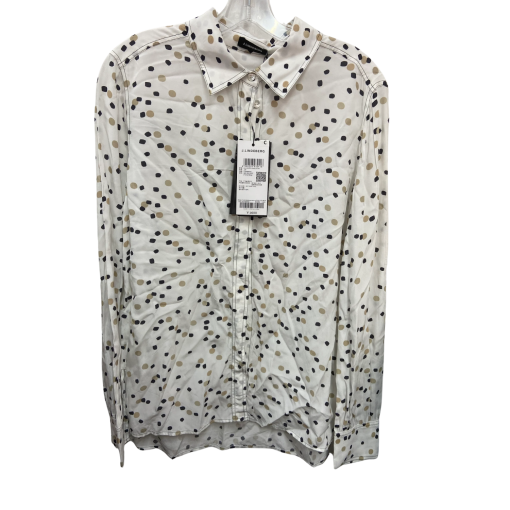 J.Lindeberg Mya Open Wire Shirt White/Beige Polka Dot Blouse