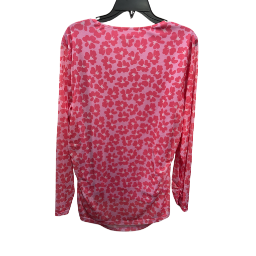 Tahari Pink Floral Top 1X | Women's Blouse | Long Sleeve - Image 2