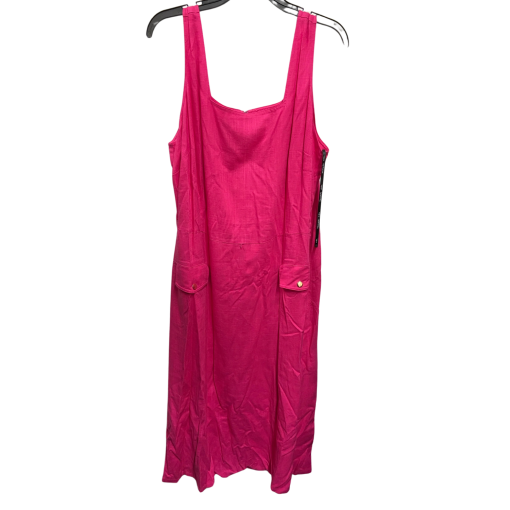 Tahari ASL Pink Linen Maxi Dress Plus Size 18W - Women's Dress