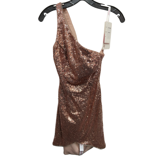 PromGirl Rose Gold Sequin One Shoulder Dress Size 4 - Cocktail Dress