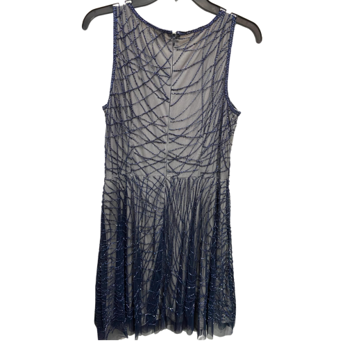 Adrianna Papell Navy Beaded Cocktail Dress Size 10 - Party Dress - Image 2