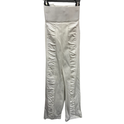 NYGARD White Ruched Wide Leg Pants - Size L - Women's Trousers