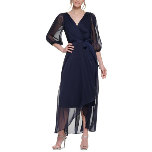 DKNY Navy Wrap Dress Size 4 | Women's Formal Cocktail Dress