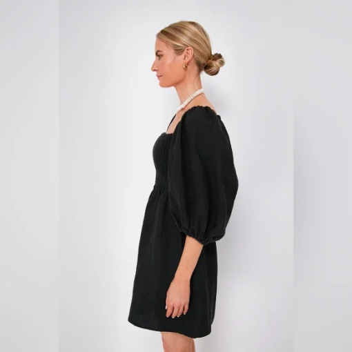 Bar III Black Smocked Mini Dress - XS - Women's Casual Dress - Image 3