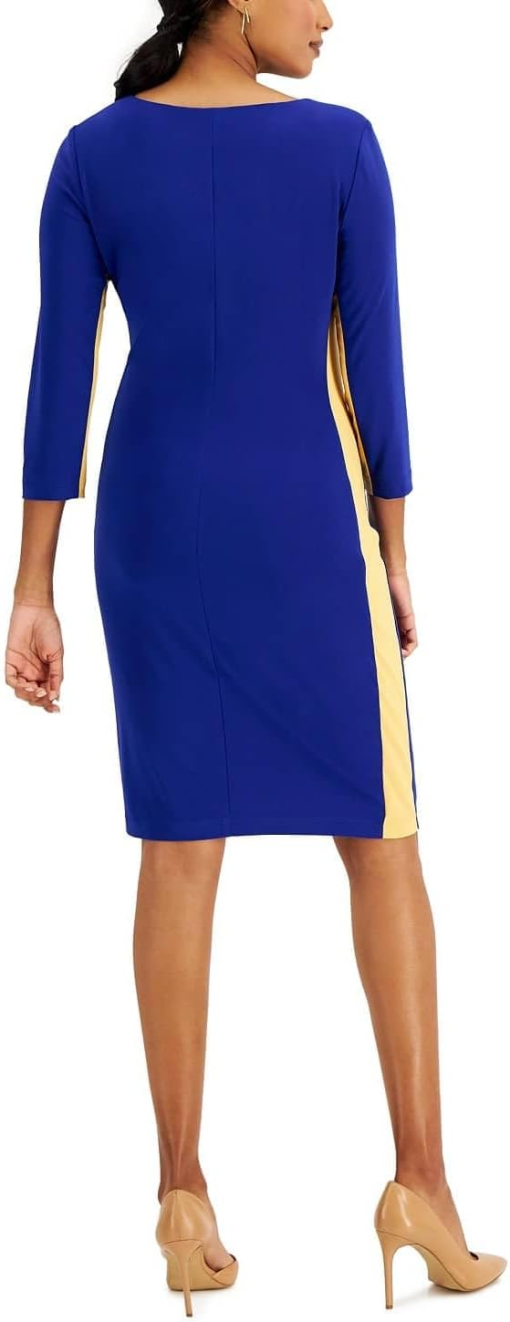 Kasper Blue Colorblock Dress Size 10 - Women's Party Dress - Image 2