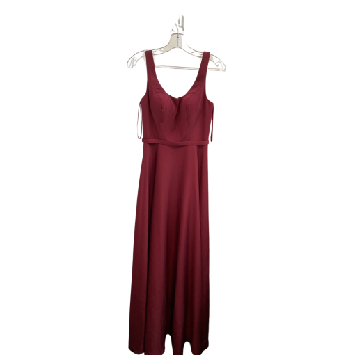 Kleinfeld Burgundy Maxi Bridesmaid Dress Size 4 - Formal Gown