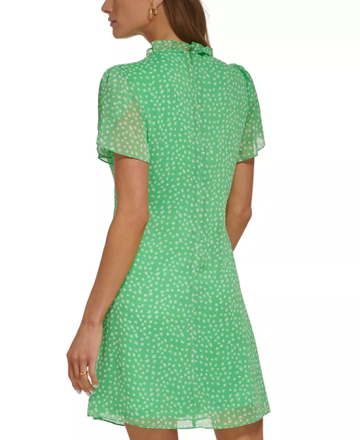 DKNY Green Floral Mini Dress Size 4 - Summer Dresses - Image 2