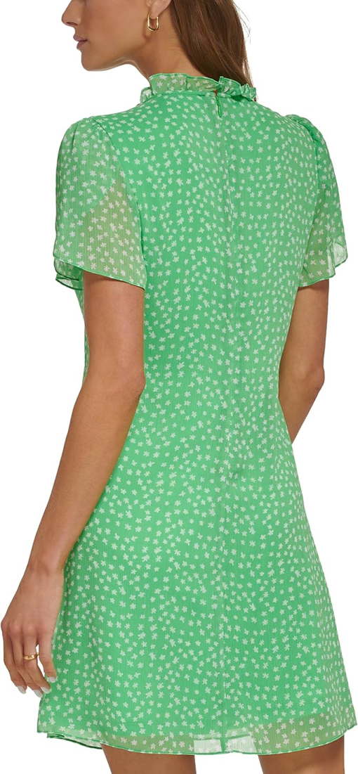 DKNY Green Floral Mini Dress Size 4 - Women's Summer Dress - Image 2