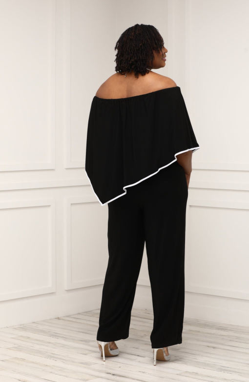 MSK Plus Black Off-Shoulder Jumpsuit 3X - Plus Size Jumpsuits - Image 2