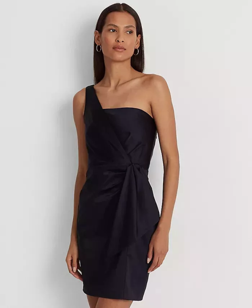 Ralph Lauren Black One Shoulder Mini Dress Size 2 - Party Dress - Image 3