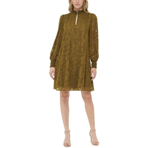 Tommy Hilfiger Olive Green Mini Dress Petite 0P - Women's Dresses