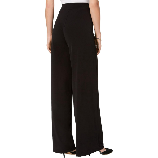 NY Collection Black Palazzo Pants - Petite Wide Leg Trousers - Women's Pants - Image 2