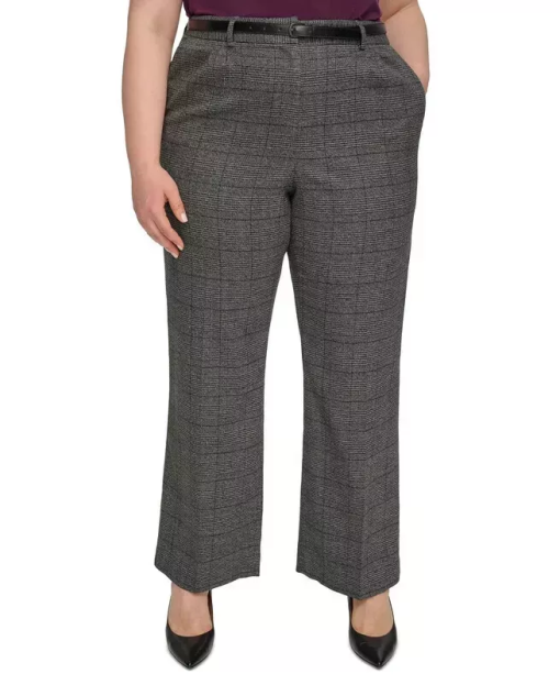 Calvin Klein Plus Gray Plaid Pants 16W - Women's Dress Trousers